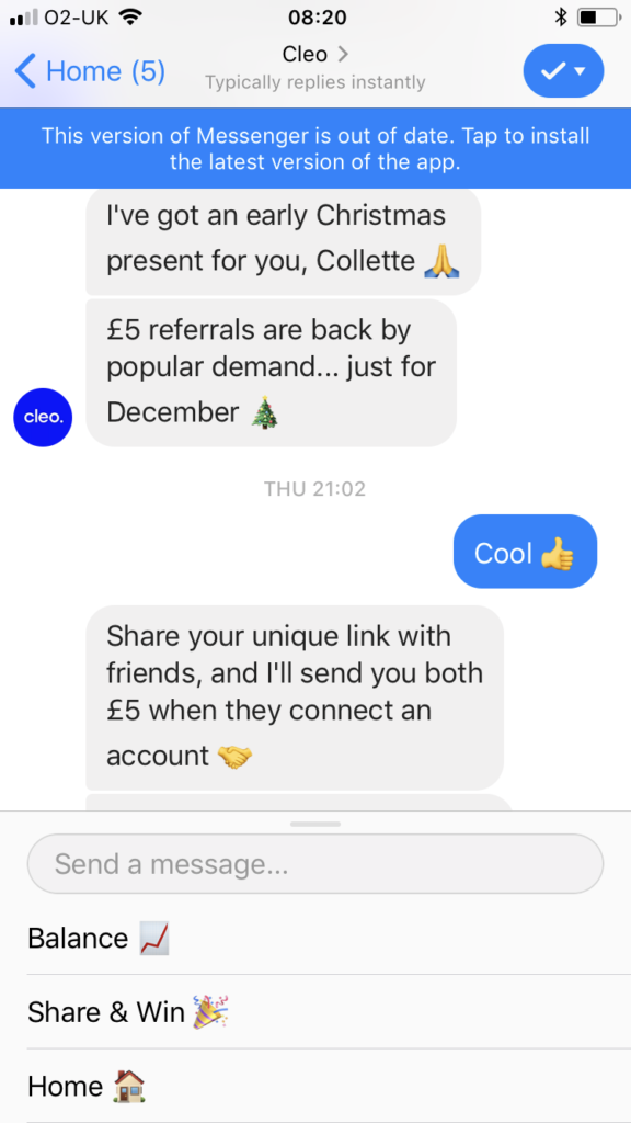 how to earn a free £5 with Cleo