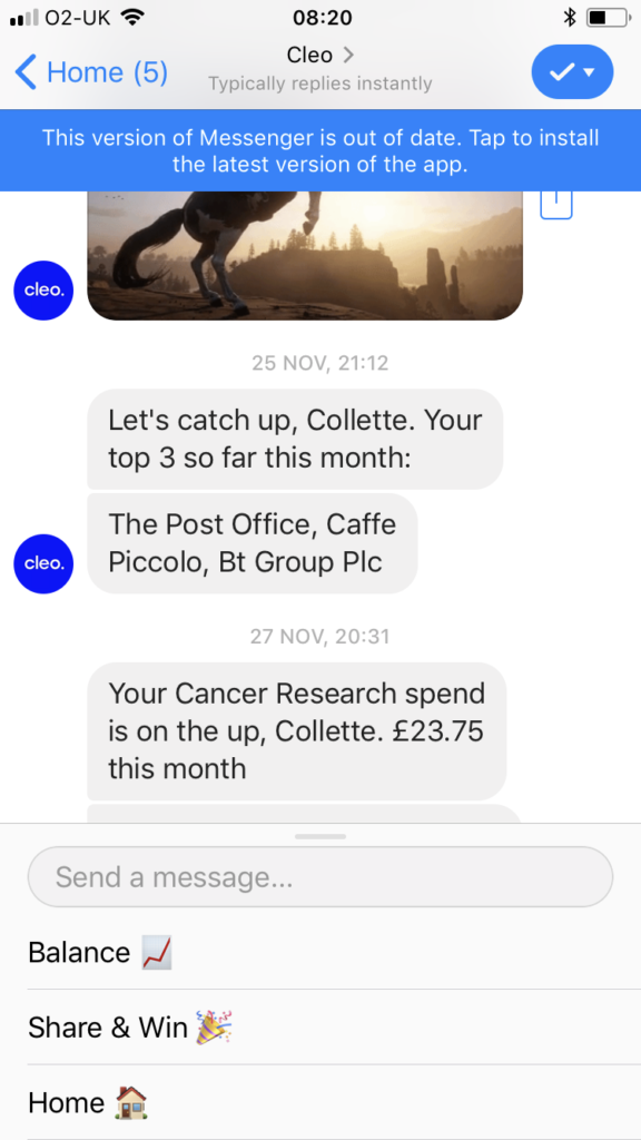 cleo regular spending