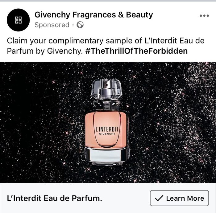 Givenchy sponsored post