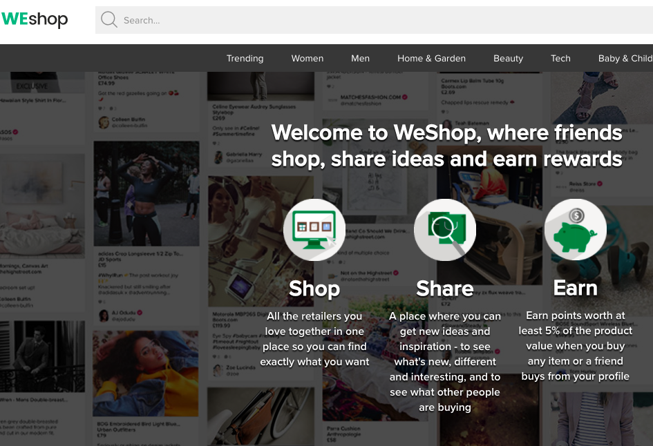 cashback websites - weshop