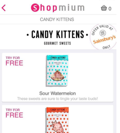 free Shopmium app free sweets