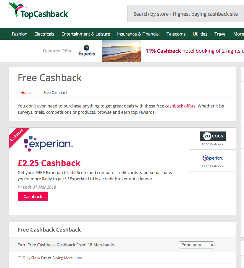 free cashback