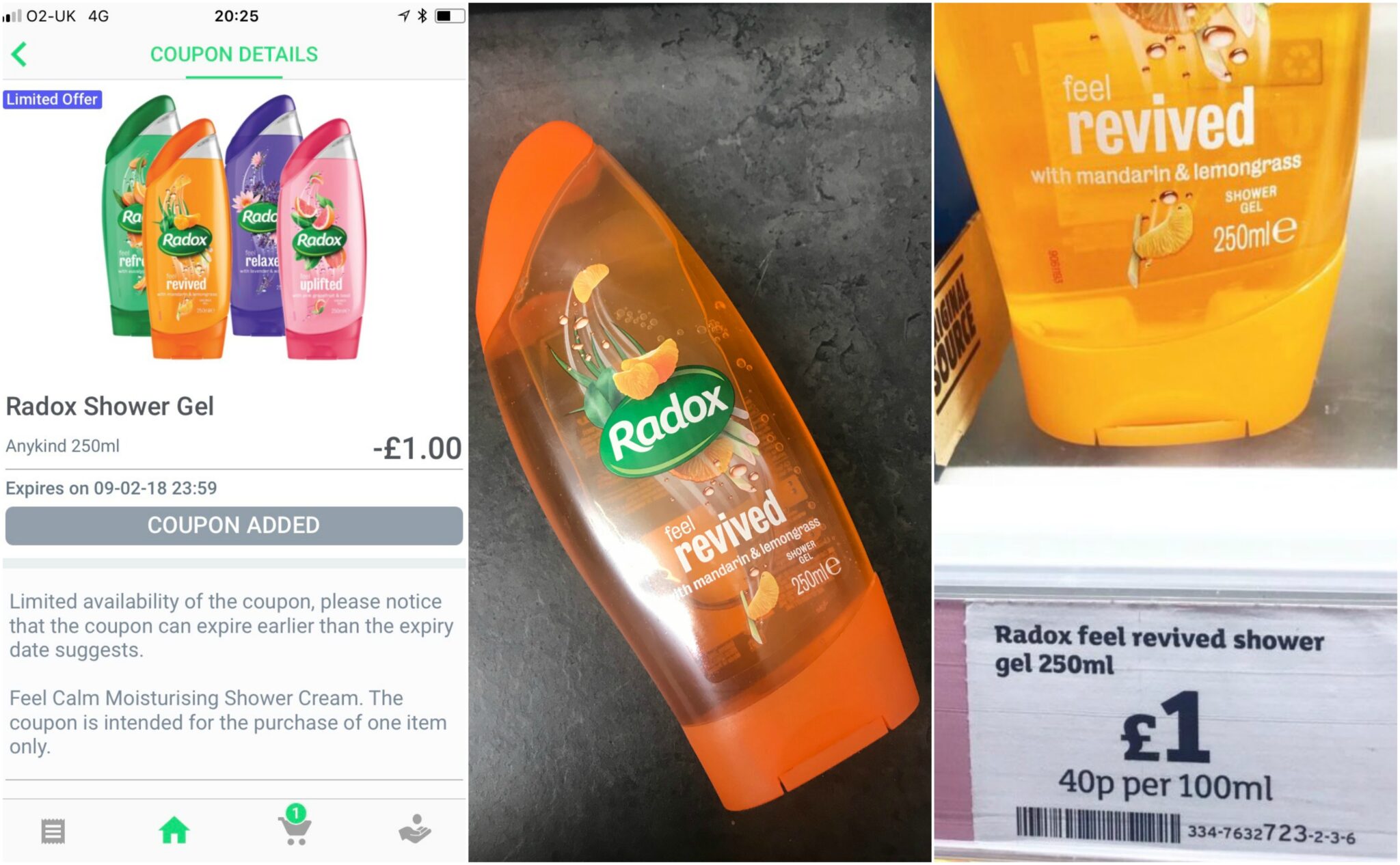 Free shower gel supermarket cashback app