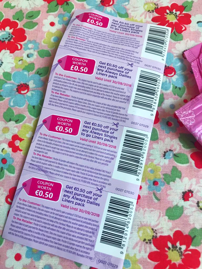 free Always sanitary towel coupons