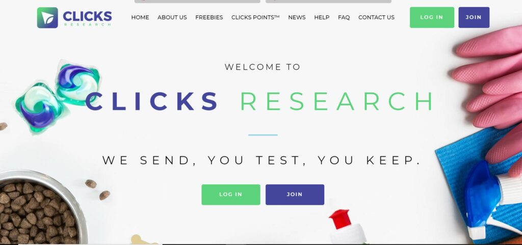 clicks research product testing website