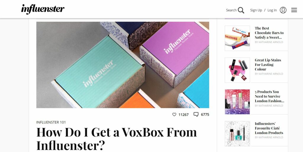 influencer vox box product testing