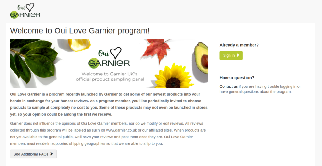 Free stuff from Garnier with Oui Love Garnier product testing 