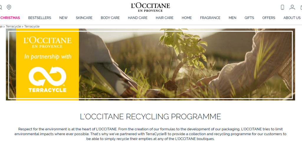 L'Occitane recycling programme