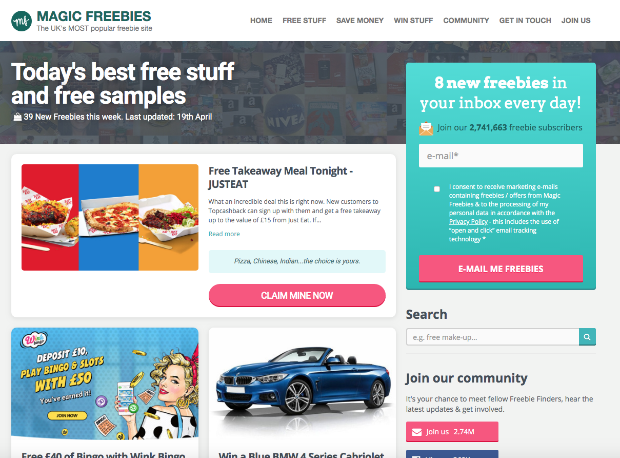 30+ Best Freebie Sites To Find Free Stuff Every Day - Cashback Collette