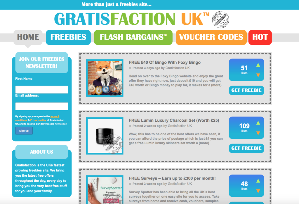 gratisfaction freebie site 