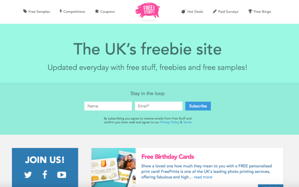 freestuff.co.uk freebie site
