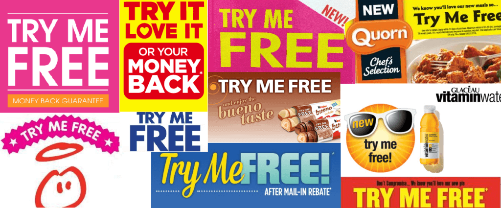 try me for free supermarket campaigns