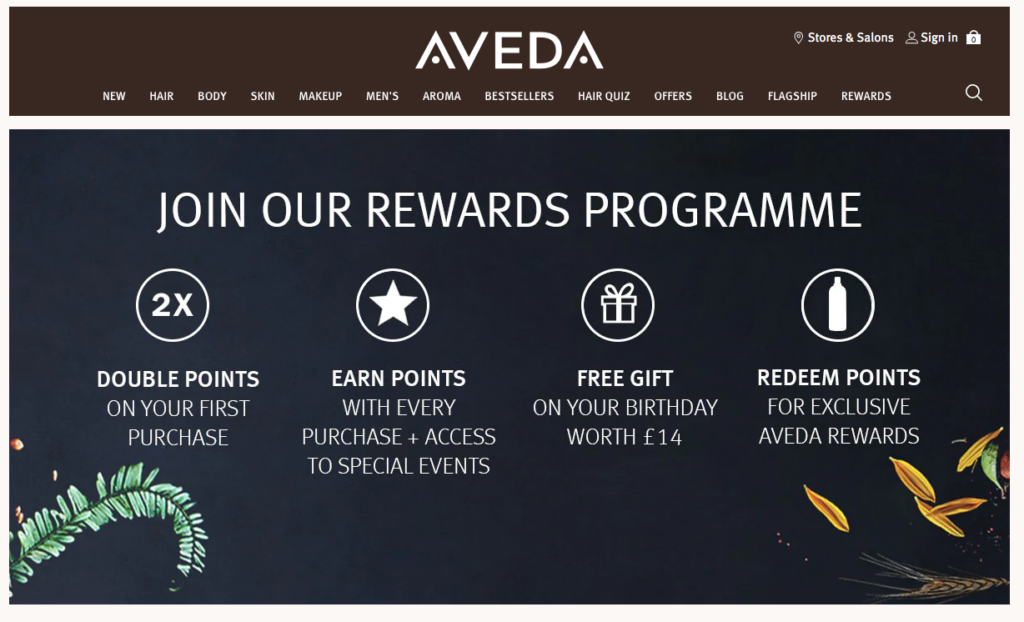 Aveda loyalty scheme