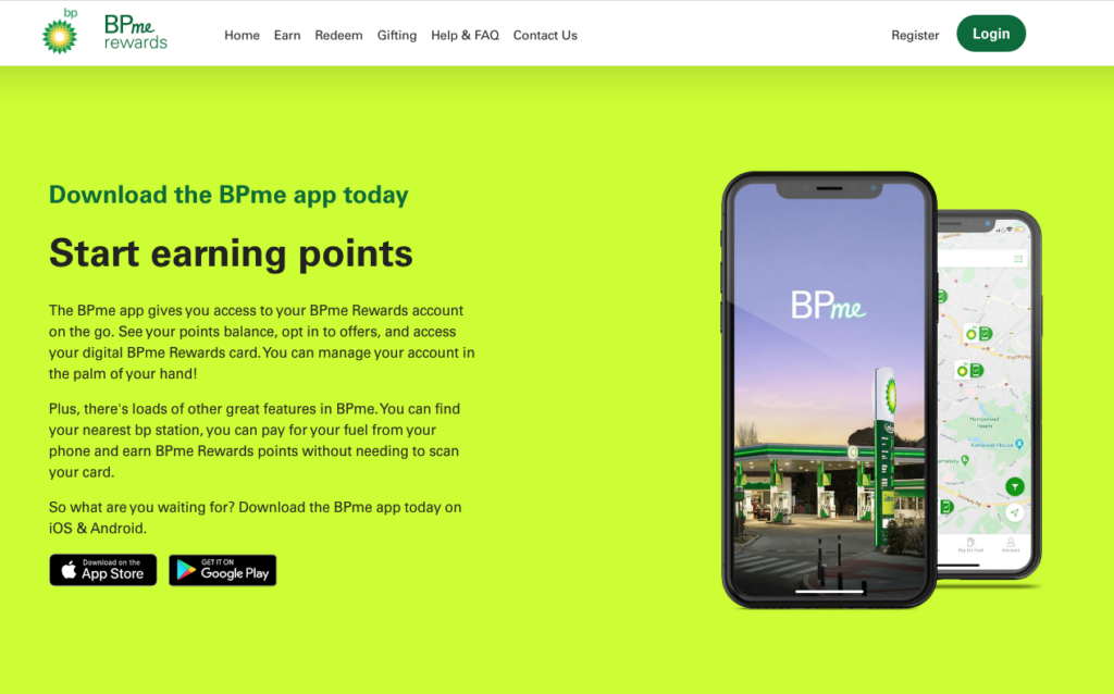 BPme rewards loyalty app