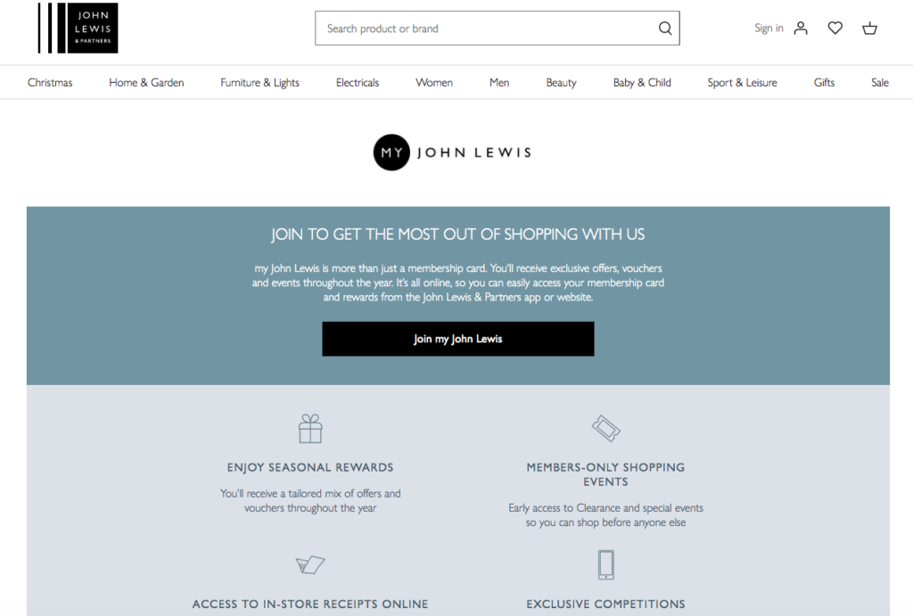 John Lewis Loyalty Scheme