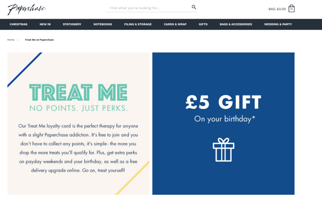 Paperchase loyalty card 