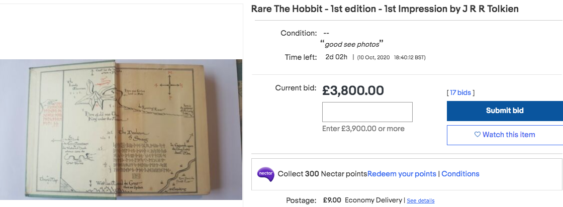 The Hobbit - 1st Edition - sell books online