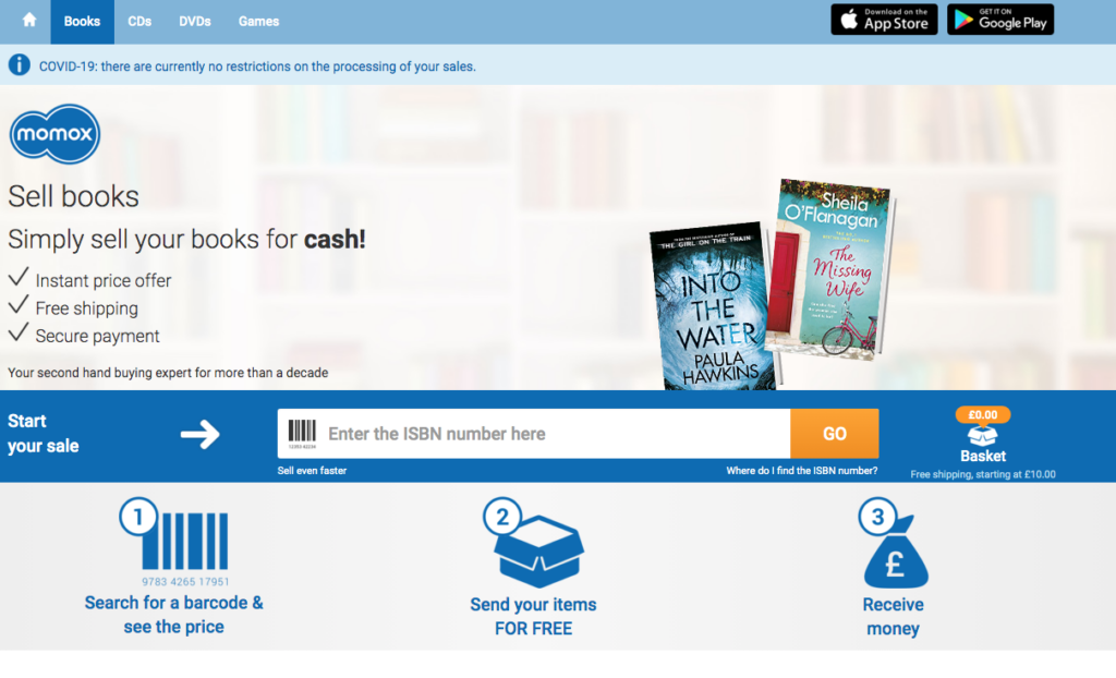 sell books on momox