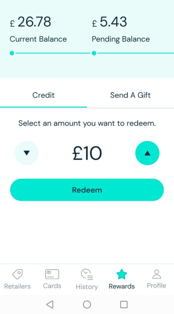 Airtime Rewards balance