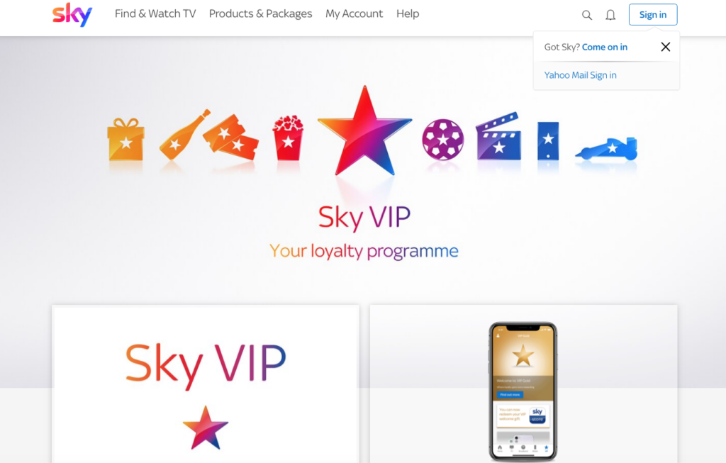 SKY VIP rewards