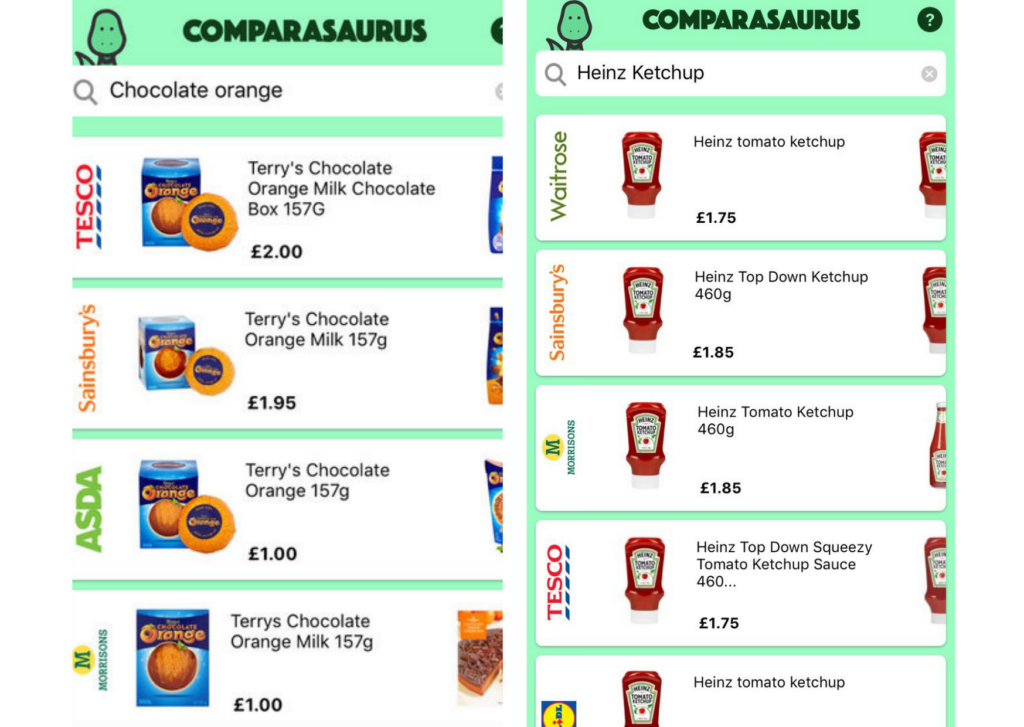 COMPARASAURUS APP 