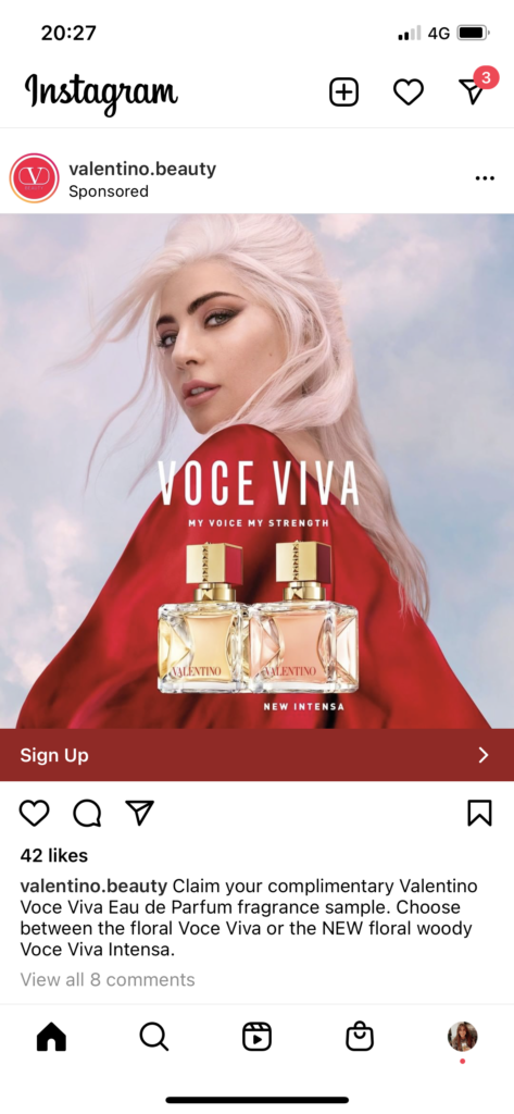 Valentino SoPost freebie instagram