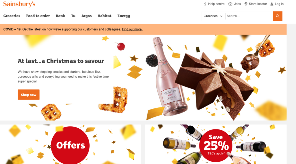 Sainsbury's website Nectar points