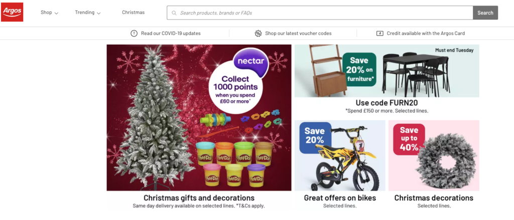 Argos website 