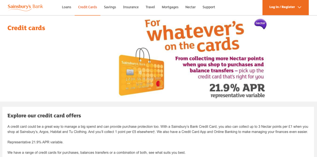 Sainsbury's bank credit card