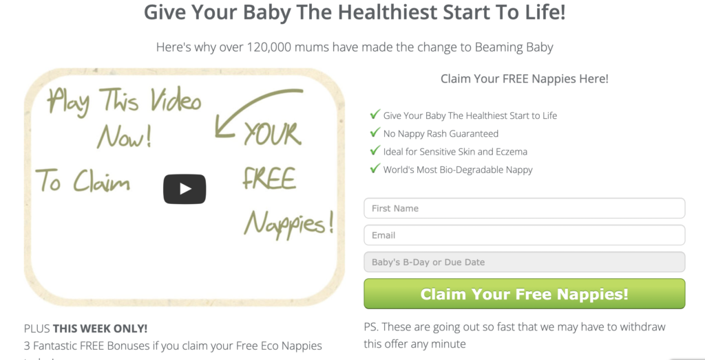 Baby freebies - Beaming Baby free nappies