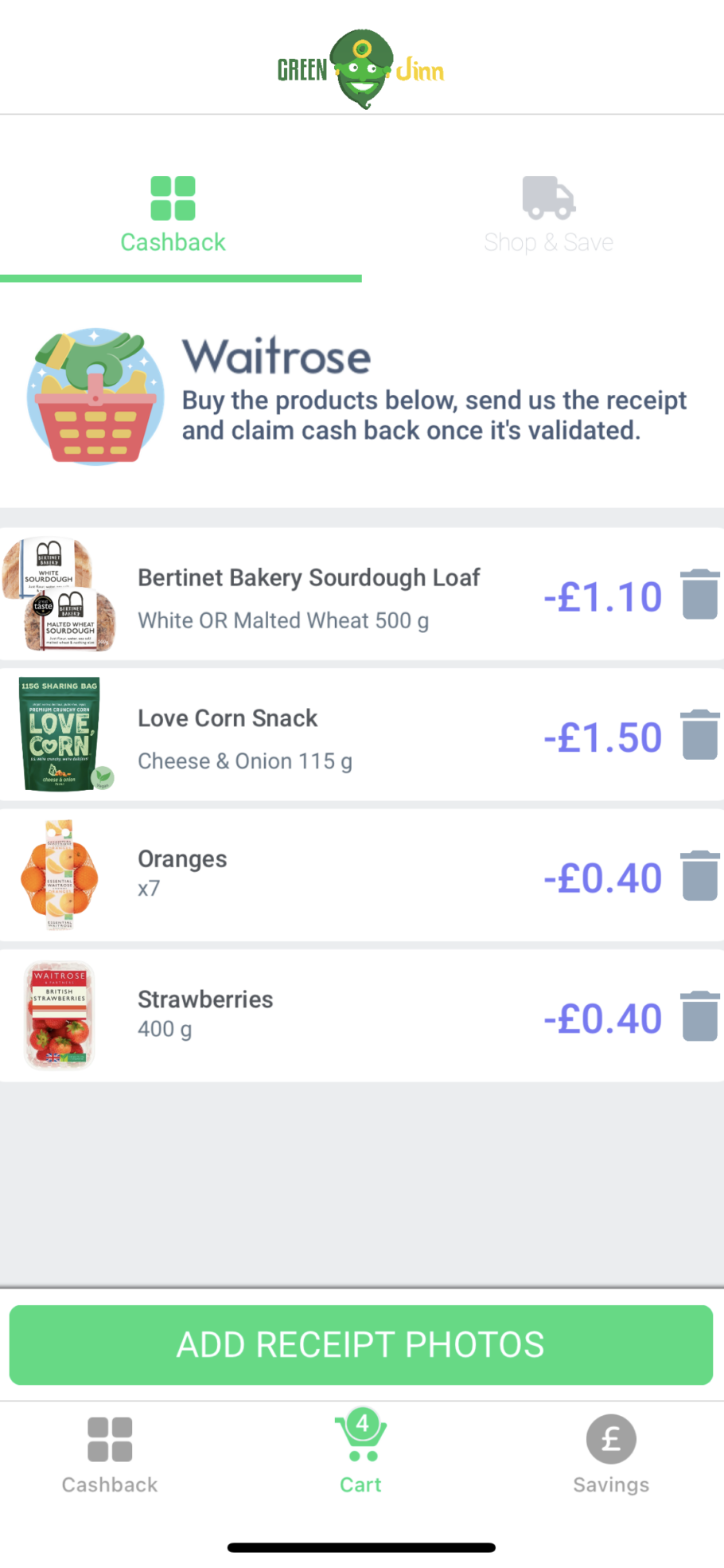 Cashback app offers 