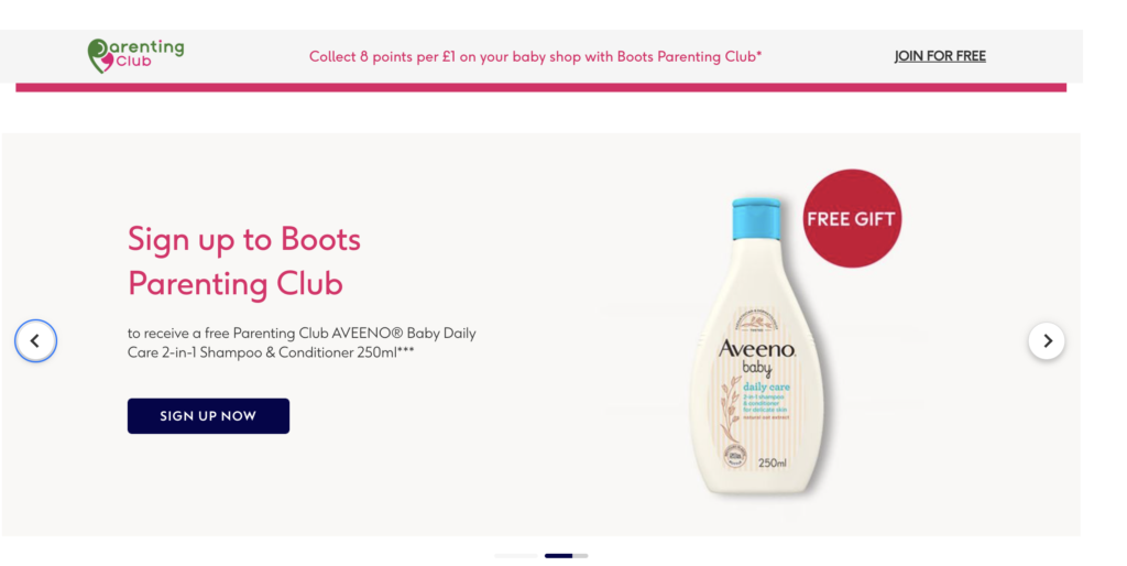 Baby freebies from Boots Parenting Club