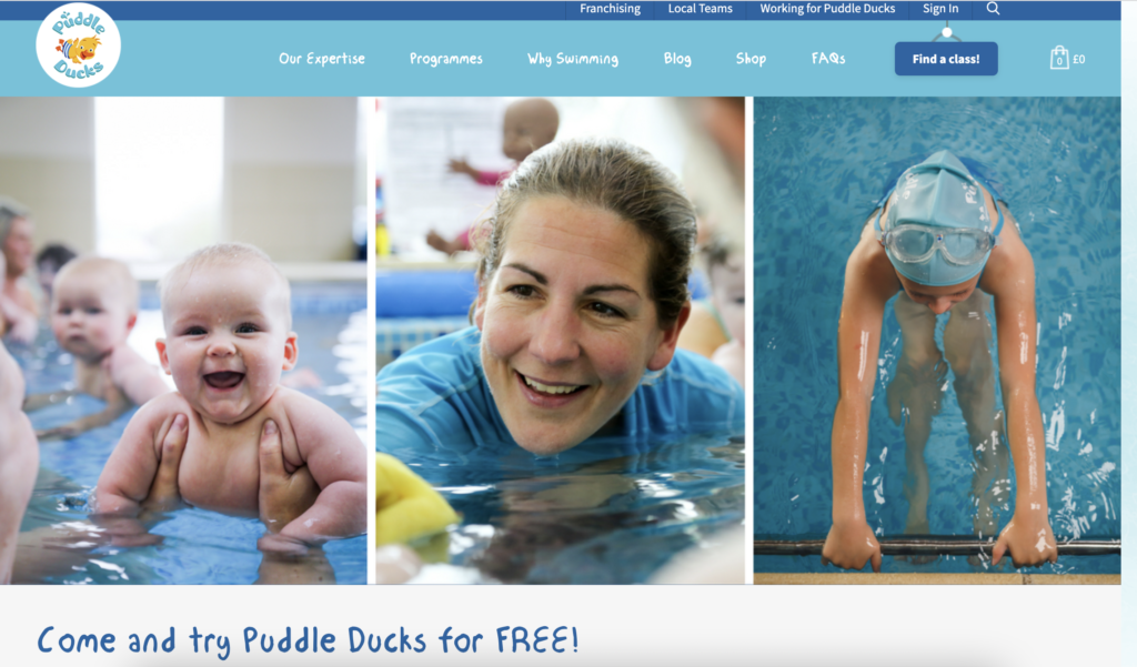Baby freebies - free puddle ducks baby swimming class