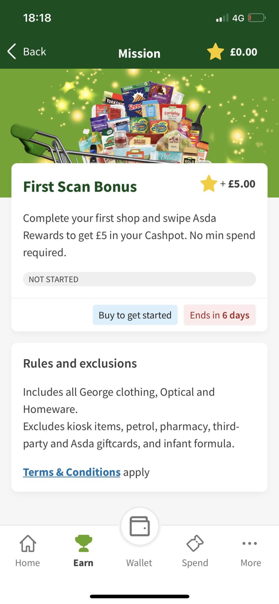 Asda Rewards first mission bonus