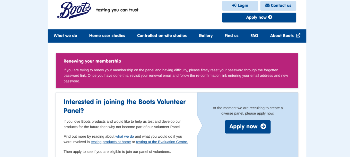 Boots volunteer panel