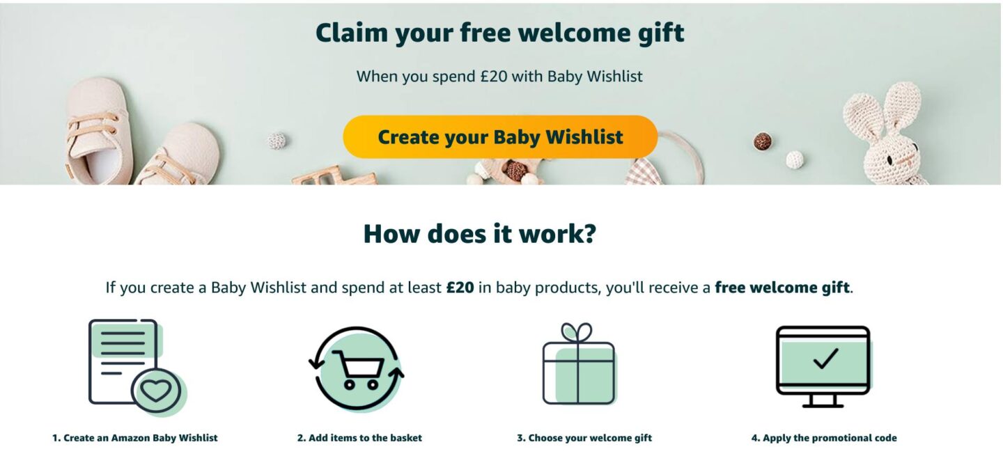 Amazon free gift baby best sale wish list