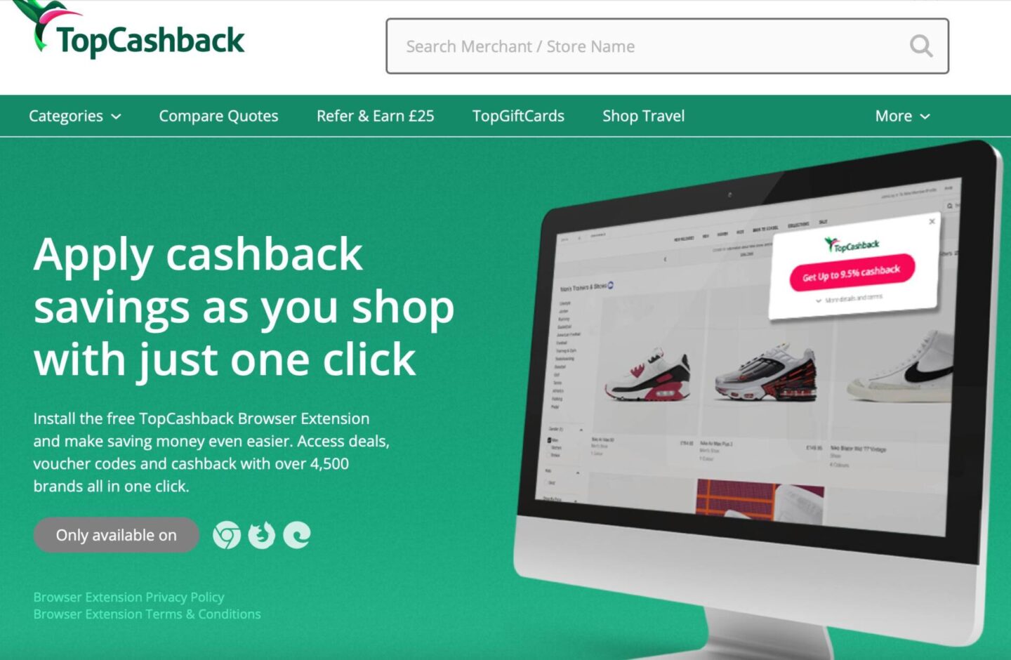 TopCashback browser extension