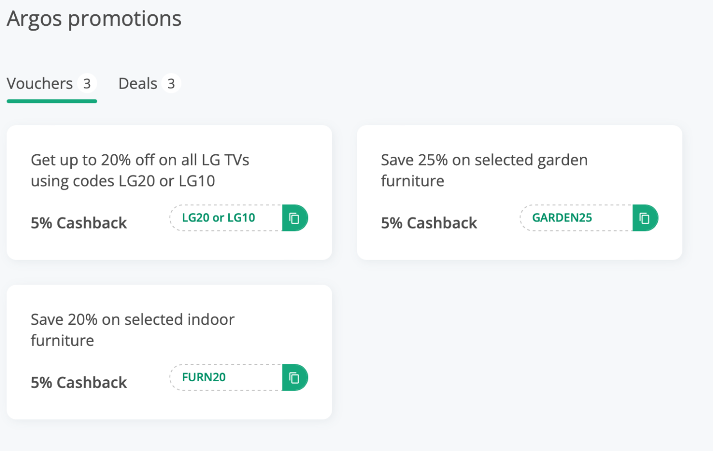 TopCashback Argos voucher codes 