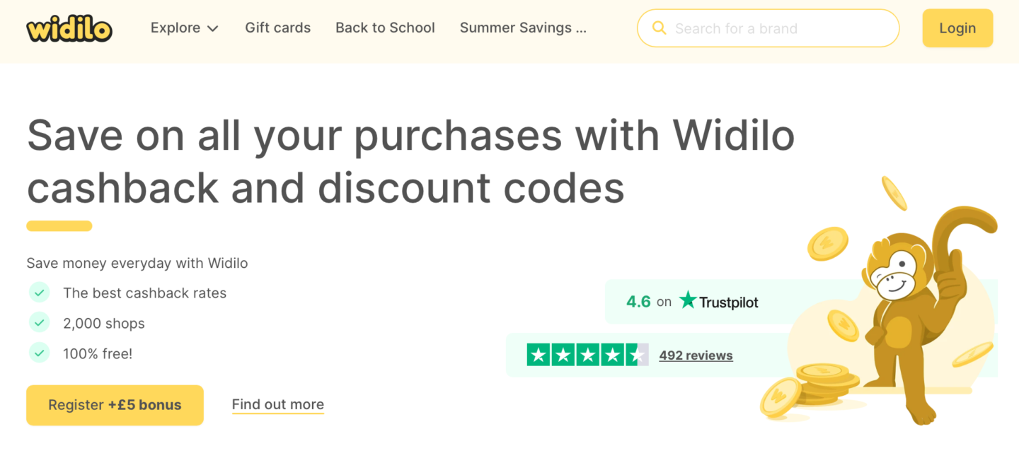 Widilo homepage 