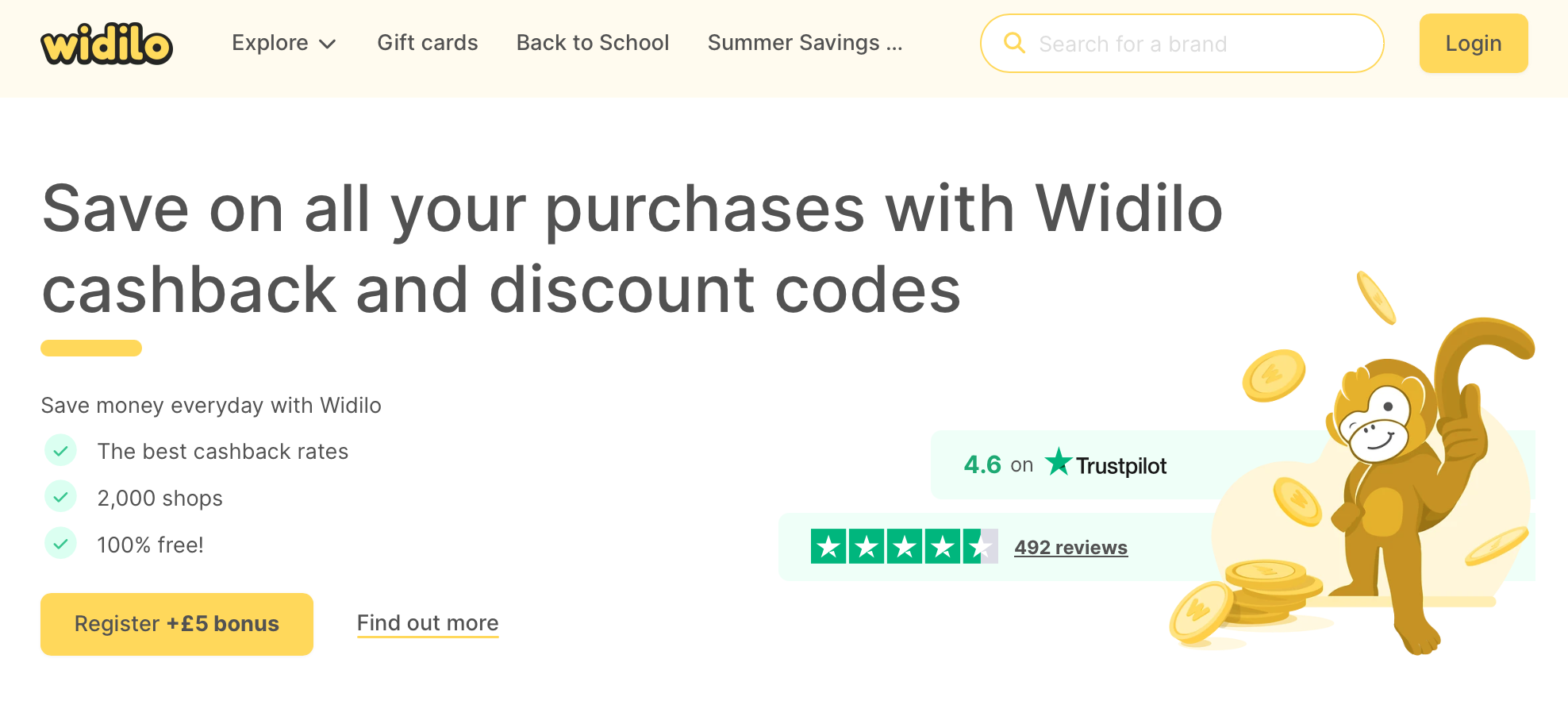 Widilo homepage