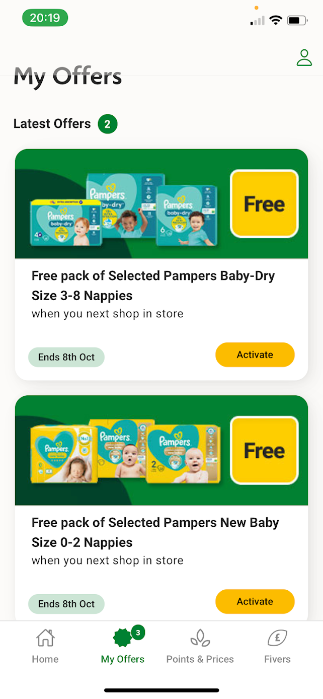 Free nappies - Morrisons more app