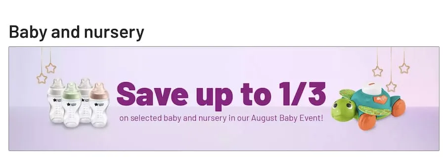 Argos baby and nursery event