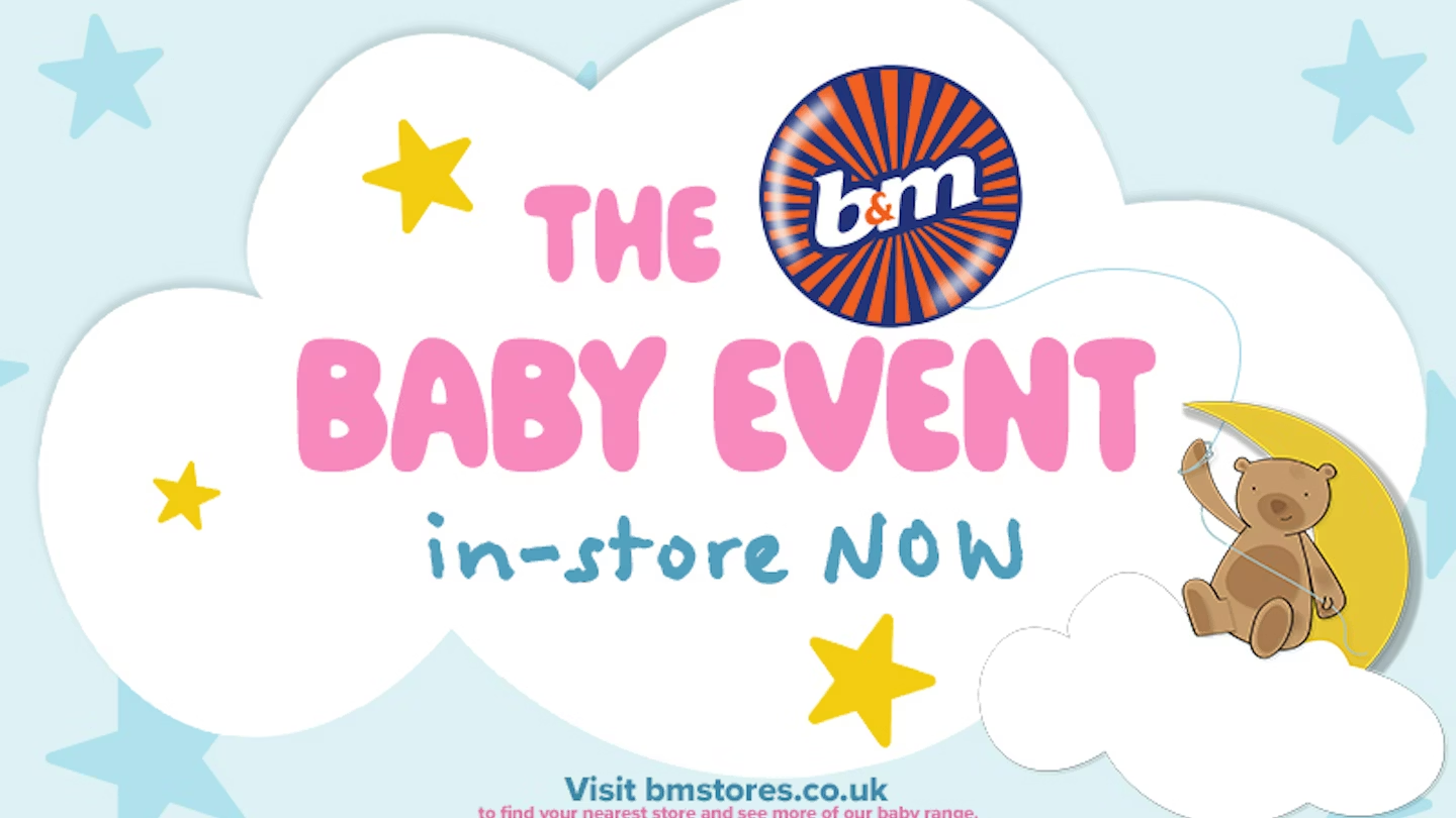 B&M baby event banner